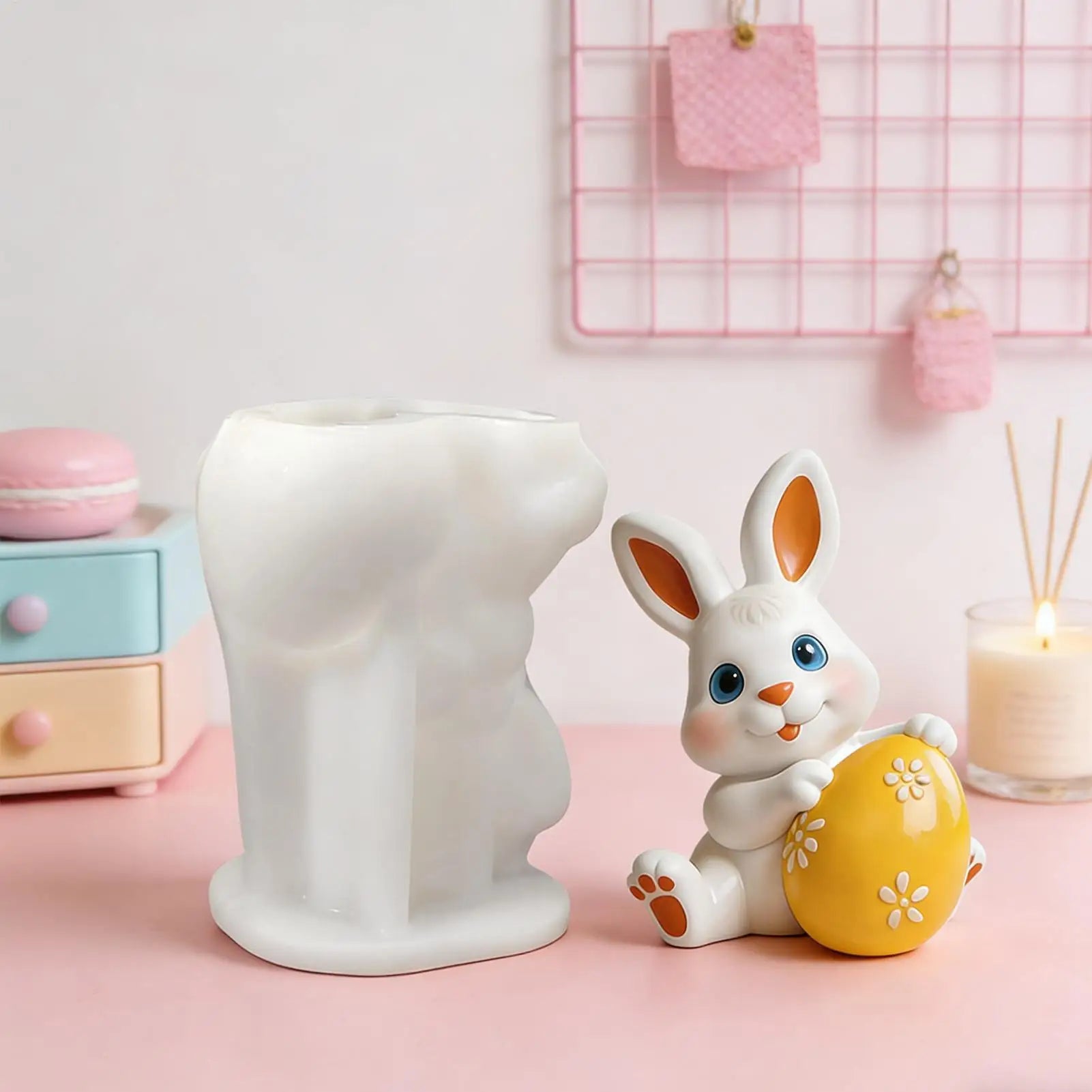 3D Bunny Egg Silicone Candle Mold | Easter & Birthday Crafts Silicone Craft Mold Peaceful Pleasures Health and Wellness