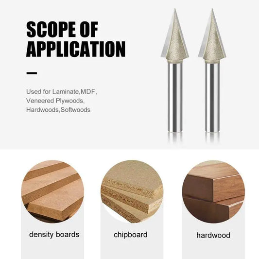 30° V Groove Router Bit 1/4" Shank | Tungsten Steel Wood Carving V-Groove Router Bit Oasis Select A