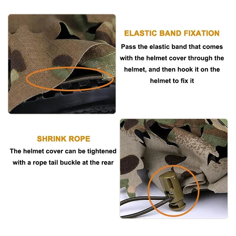 3D Camo Laser Cut Leaf Shape Airsoft Helmet Cover Mesh Helmet Cloth Paintball Paratrooper Hunting Airsoft Helmet Accessories Peaceful Pleasures Health and Wellness