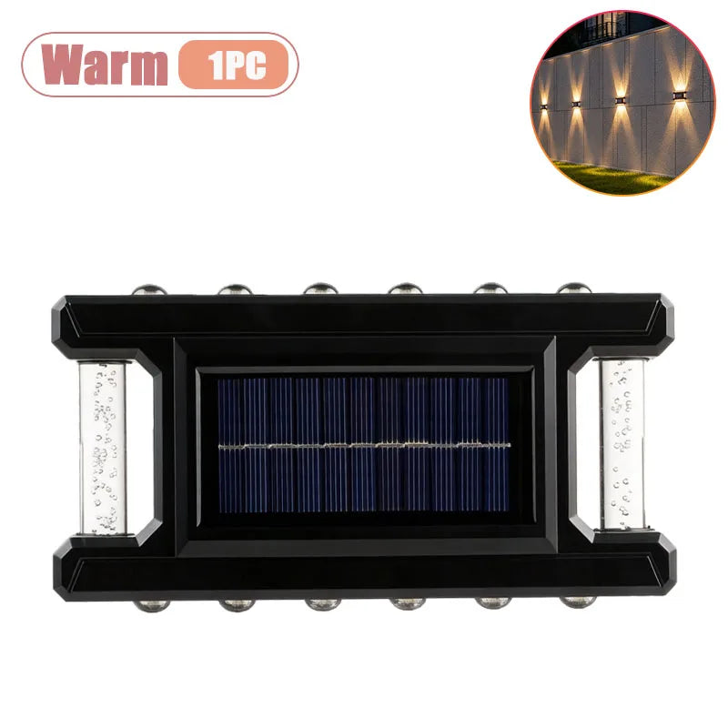 Solar Wall Wash Lights Outdoor IP65 Warm White LED – 1–5 Pack