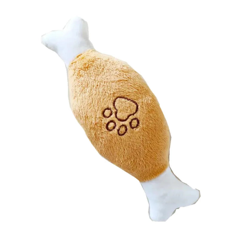 Pet Toys Plush Squeaky Toy Bite-Resistant Clean Dog Chew Puppy Training Toy Soft Banana Bone Vegetable Fruit Pet Supplies DC05 Peaceful Pleasures Health and Wellness Bone