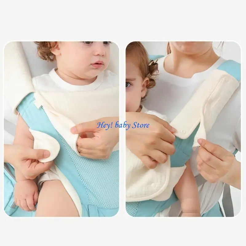 Soft Cotton Baby Drool Bib & Detachable Shoulder Strap Set