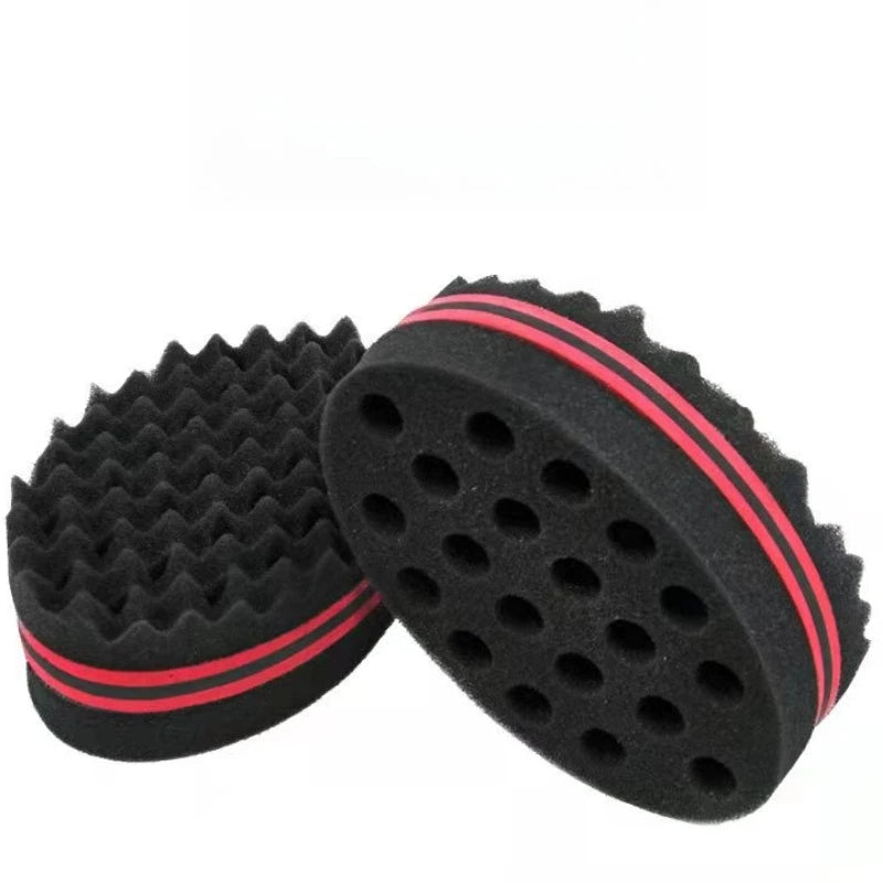 5pcs Oval Double-Side Magic Twist Hair Brush Sponge,Sponge Brush for Natural,afro Coil Wave Dread Sponge Brushes Peaceful Pleasures Health and Wellness Red
