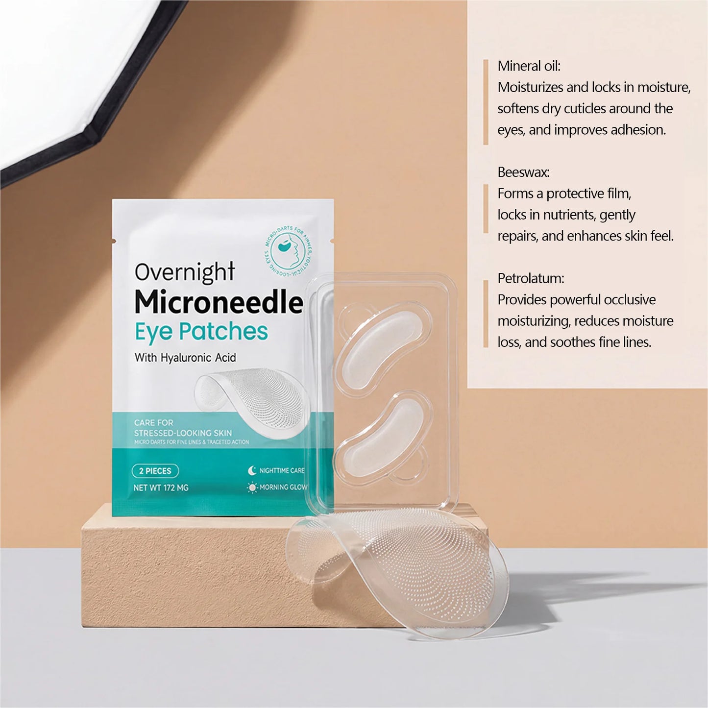 Microneedle Eye Patches – Hyaluronic Acid Overnight Eye Mask