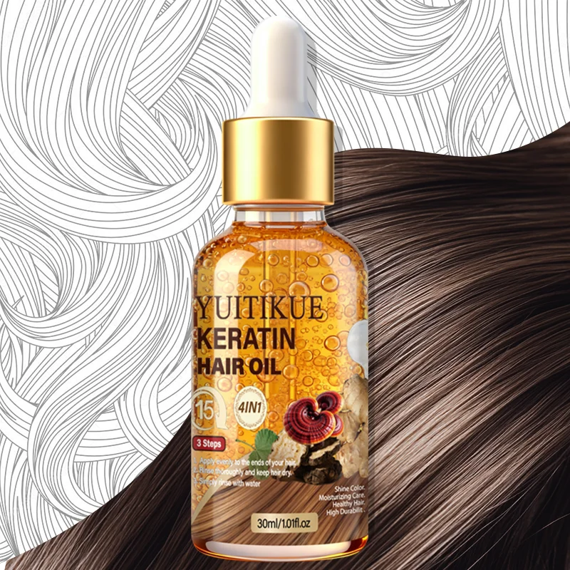 YUITIKUE Keratin Hair Oil | 4-in-1 Formula | 3 Steps 15-Minute Application For Shiny, Moisturized & Healthy Hair 30ml Peaceful Pleasures Health and Wellness