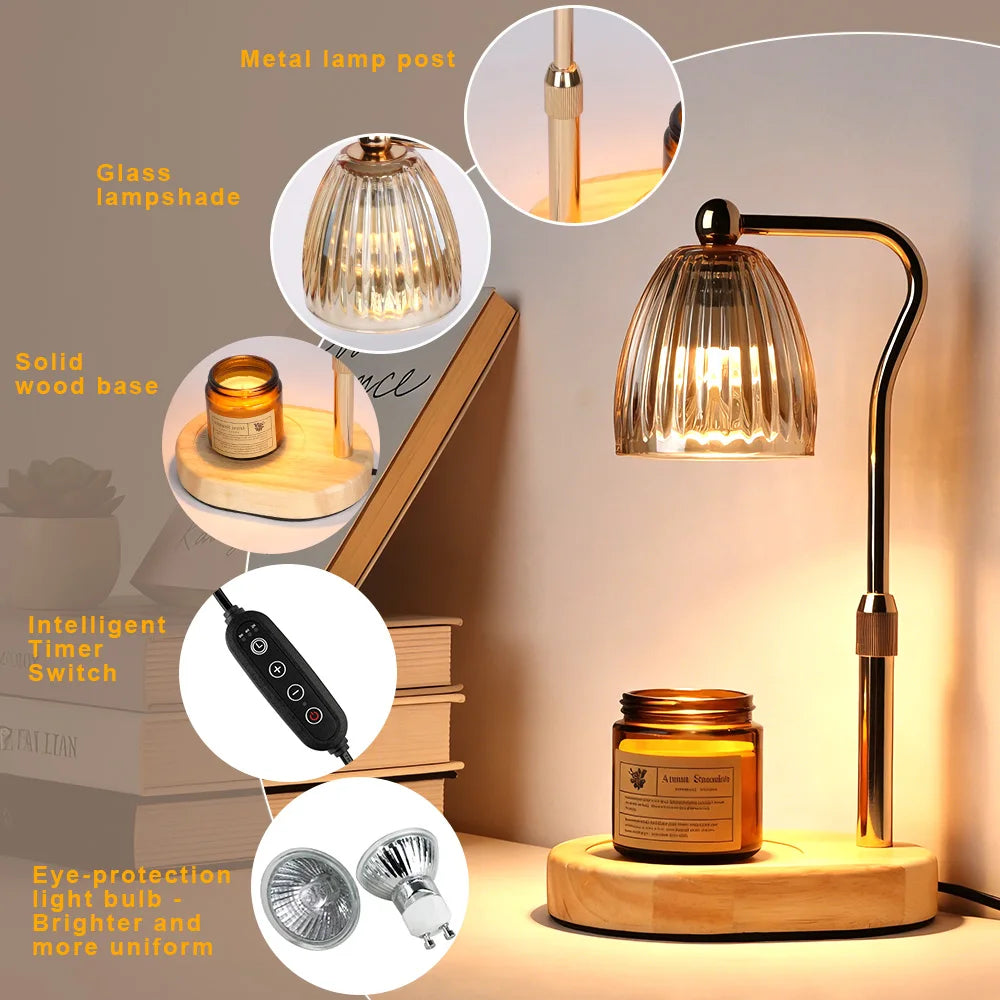 Nordic Candle Warmer Lamp with Timer & Dimmer | Wax Melt Light