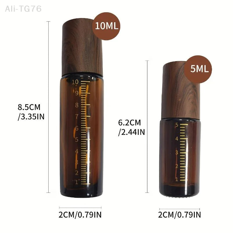 Amber Glass Roll-On Bottles 5ml 10ml | Essential Oil Roller Vials