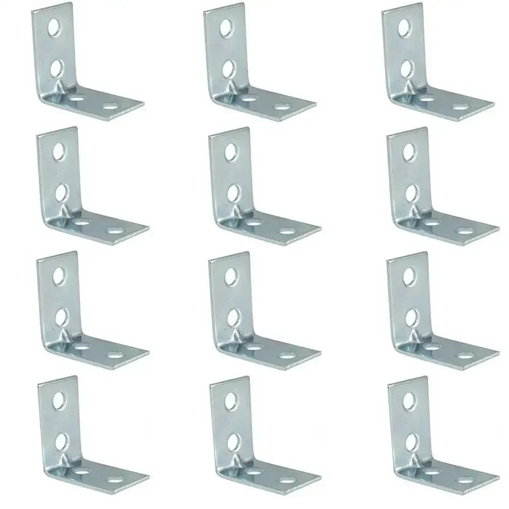 12pcs L-Shaped Metal Corner Brackets – Right Angle Shelf Braces