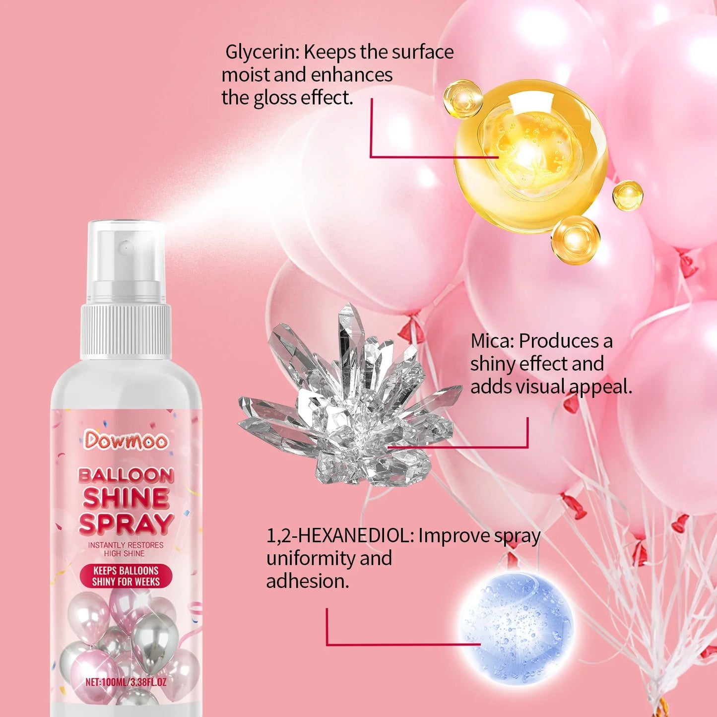Balloon Shine Spray | Glossy Latex Balloon Polish 100ml