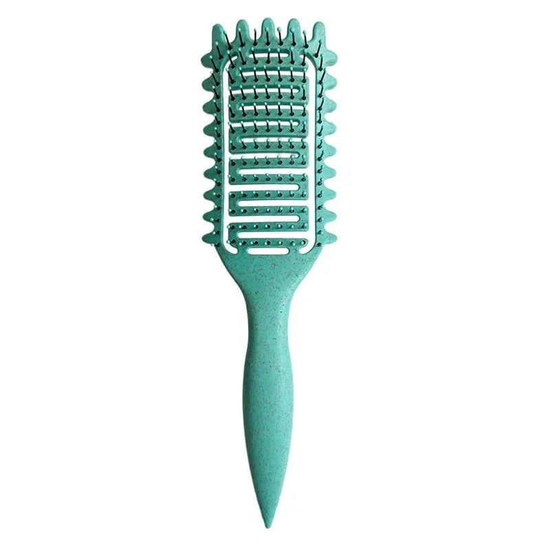 3-in-1 Curl Defining Detangling Hair Brush for Curly Hair Curl Defining Brush Peaceful Pleasures Health and Wellness 1Pc Green