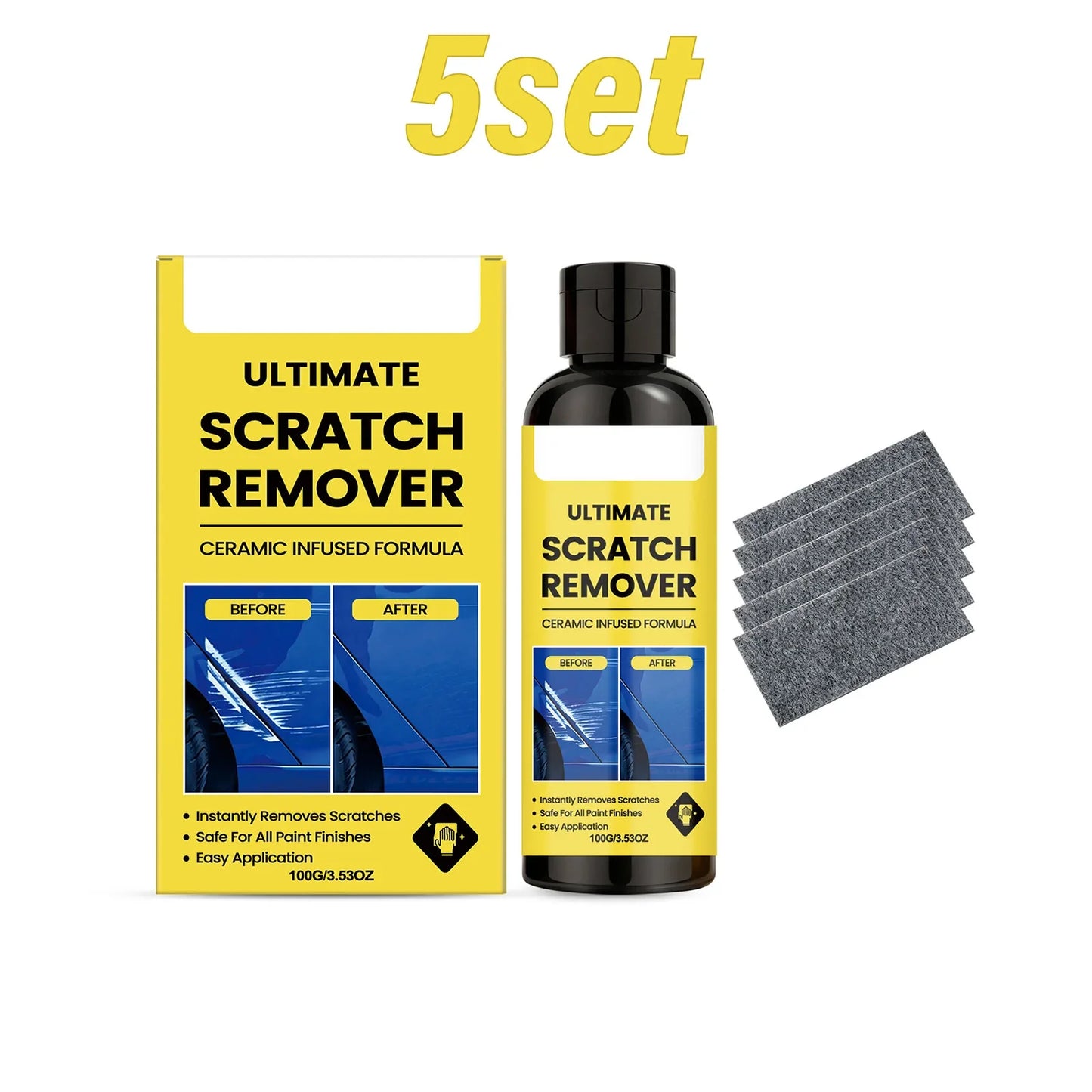 Car Scratch Remover Kit – Ceramic Formula & Nano Cloths