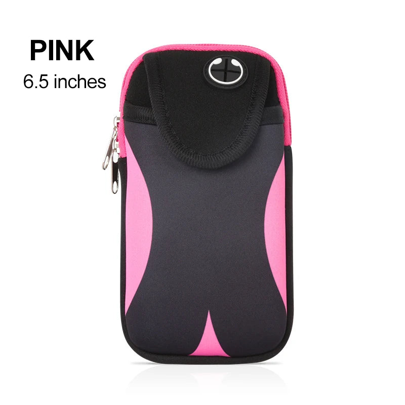 Mobile Phone Armband For Jogging iPhone 14 Pro Case iPhone15 Case For 13 iphone Hand Bag Wrist Holder Diving Material Sports bag Peaceful Pleasures Health and Wellness Pink(6.5 inch)