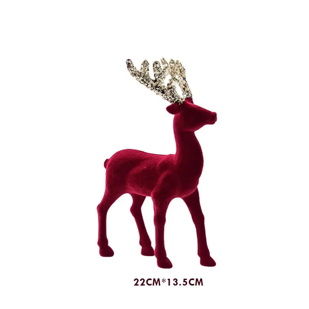 Flocking Mini Reindeer Christmas Ornament – Tabletop Deer Decor