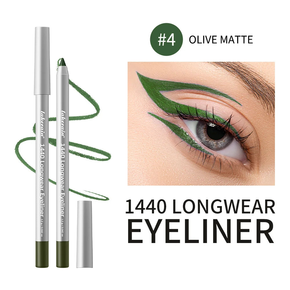 12-Color Waterproof Eyeliner Pencil – Smokey Long-Lasting