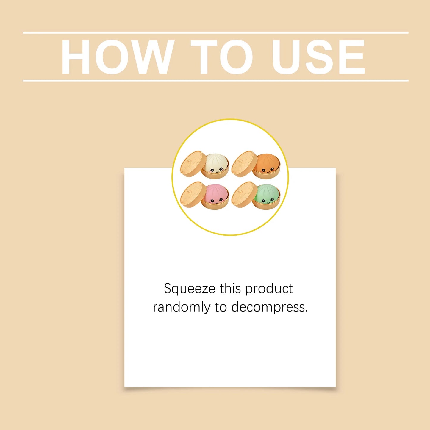 Dumpling Squishy Stress Ball Fidget Sensory Squeeze Toy