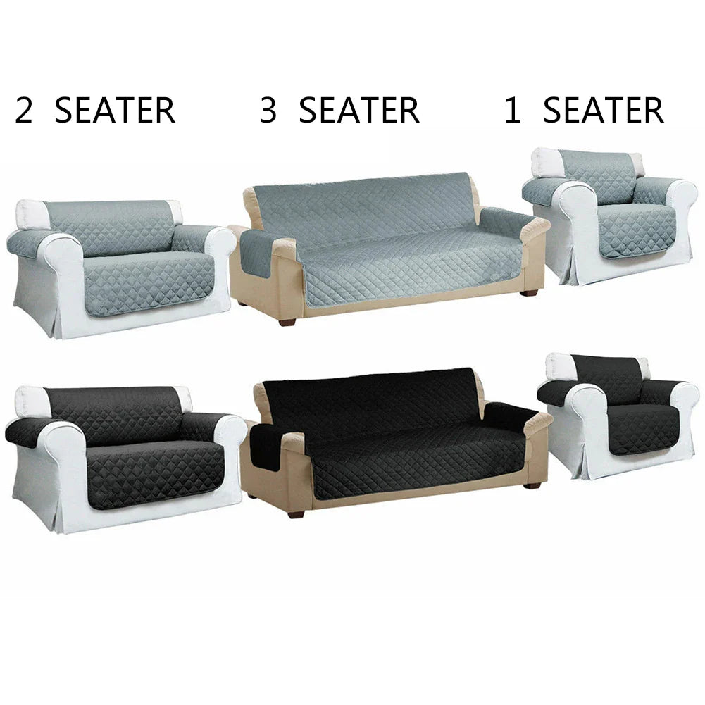 Reversible Quilted Sofa Cover 1/2/3 Seater | Non-Slip Slipcover