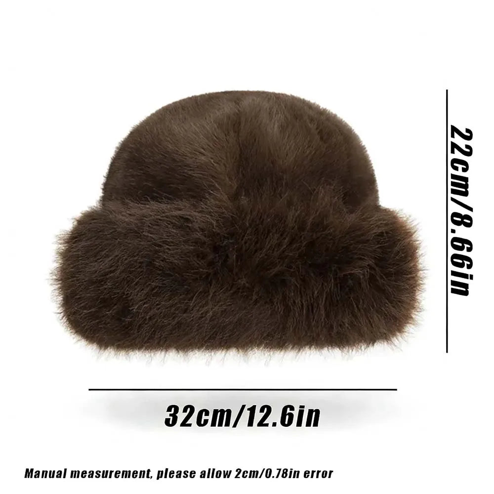 Solid Color Bucket Hat Thick Coldproof Faux Fur Basin Hats Soft Plush Fisherman Cap For Women Autumn & Winter Peaceful Pleasures Health and Wellness