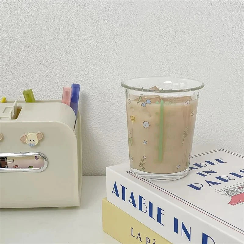 Little Rabbit Glass Cups High Beauty Water Cups Beverage Cups Office Water Cups Home Breakfast Milk Coffee Cup Exquisite Cup New Peaceful Pleasures Health and Wellness