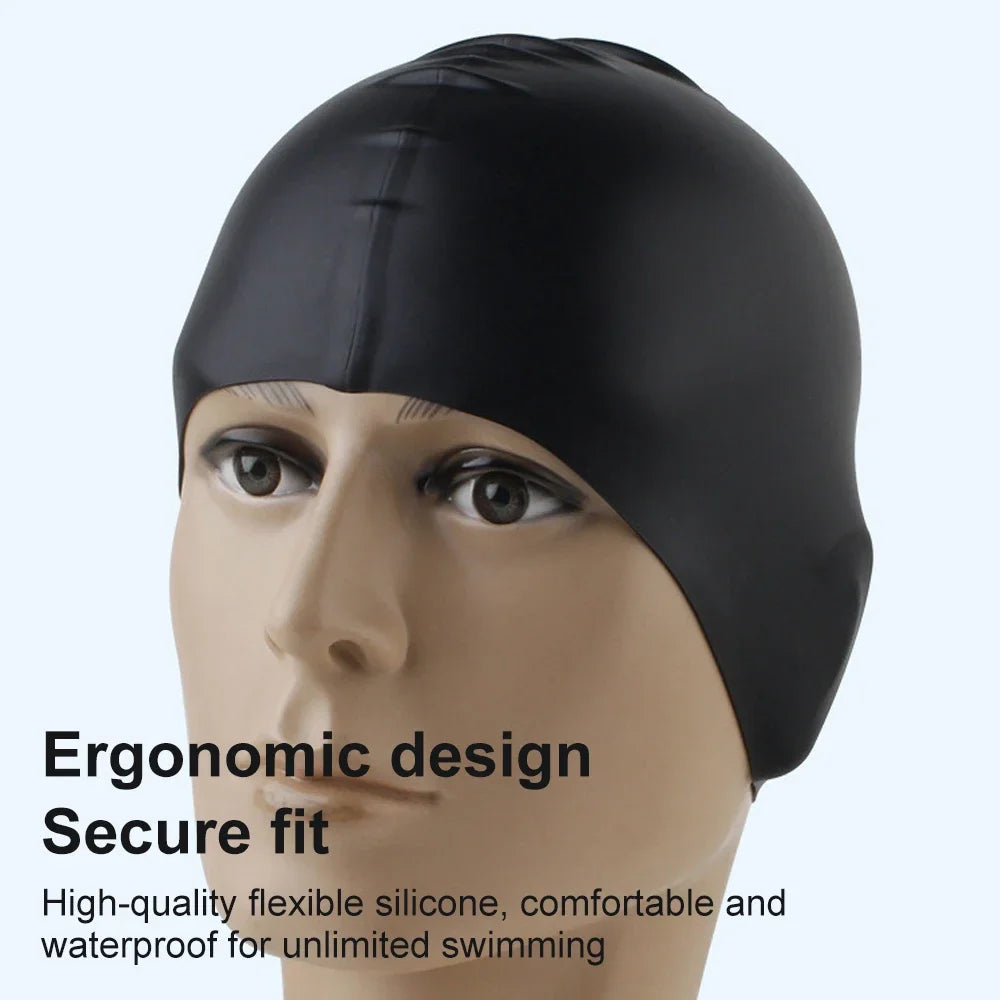 Silicone Swimming Cap for Long Hair Braid Waterproof Women Men Ladies High Elasticity Ears Protection Large Silicone Diving Cap Peaceful Pleasures Health and Wellness