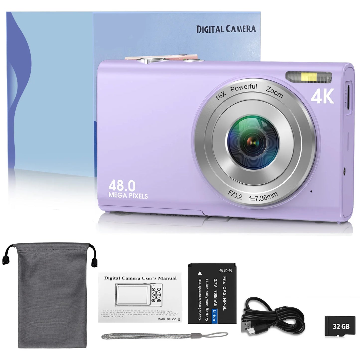 4K Digital Camera 48MP Autofocus Vlogging Camera for Kids & Adults