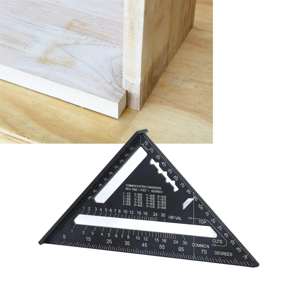 7" Aluminum Speed Square Triangle Ruler | Metric & Imperial