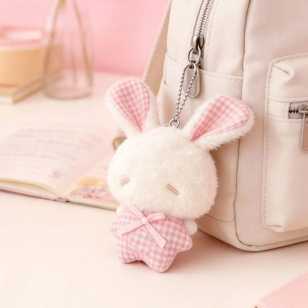 Kawaii Angel Bunny Plush Keychain – Cute Soft Rabbit Toy Gift