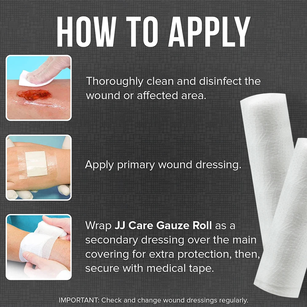 4-Roll Gauze Bandage Wrap – Breathable First Aid Wound Care First Aid Gauze Bandage Peaceful Pleasures Health and Wellness