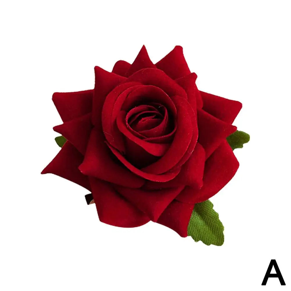 Rose Flower Hair Clip – Elegant Bridal Bridesmaid Hairpin