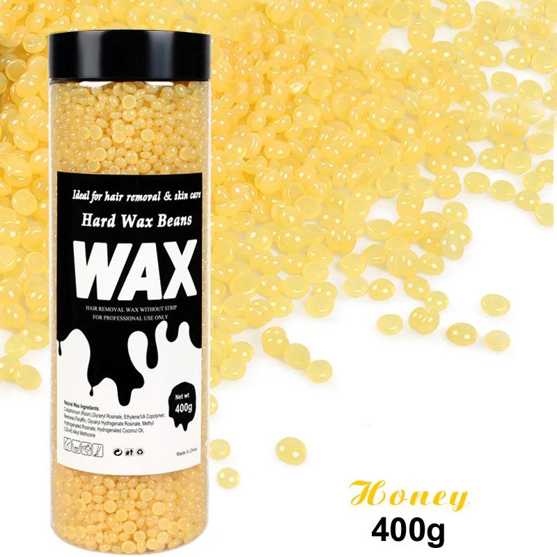 200g/400g Canning Hard Wax Beans For Men And Women Body Hair Removal Depilatory Wax For Wax Heater Kit For Wax Heater Machine Peaceful Pleasures Health and Wellness 038-400g-Honey