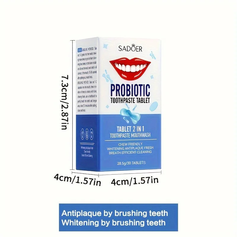 Probiotics Solid Toothpaste, Deeply Cleaning, Fresh Breath, Cleans Dirt, Suitable for Travel 28.5g(1.01oz)-1 Bottle Peaceful Pleasures Health and Wellness