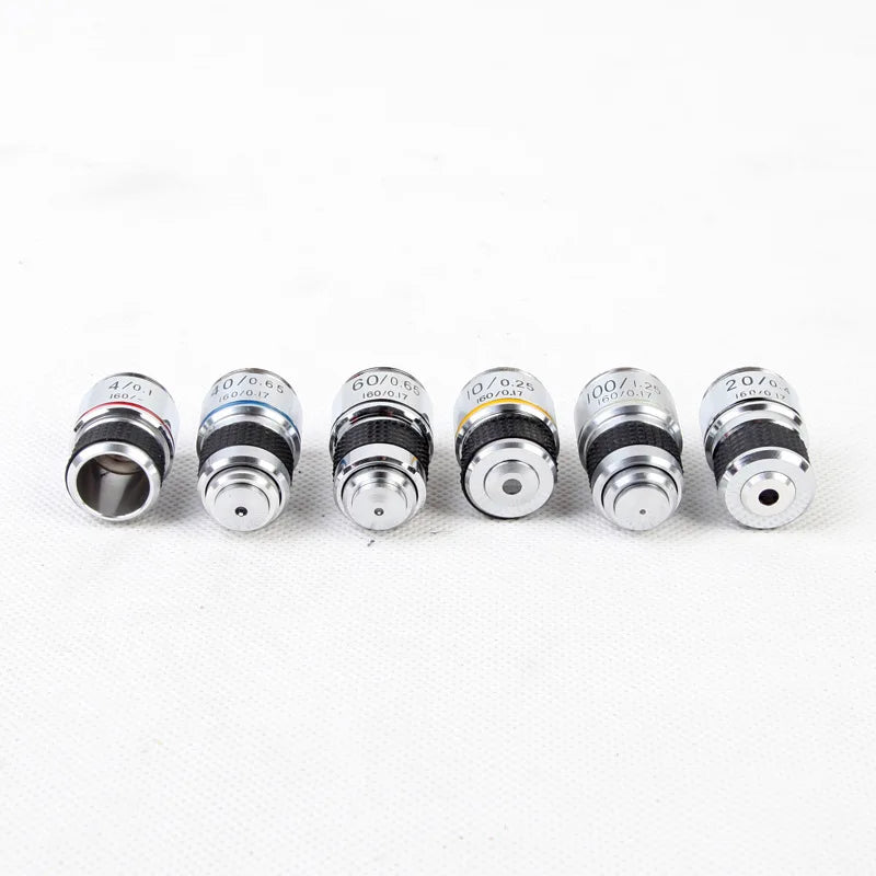 185 4X 10X 20X 40X 100X Biological Microscope Achromatic Objective Lens Microscope Lens Adapters Compact Objective Lens Durable Peaceful Pleasures Health and Wellness