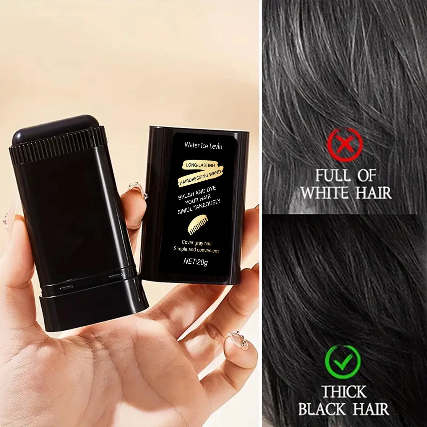 Black Temporary Hair Dye Stick – Washable & Fast-Acting Color