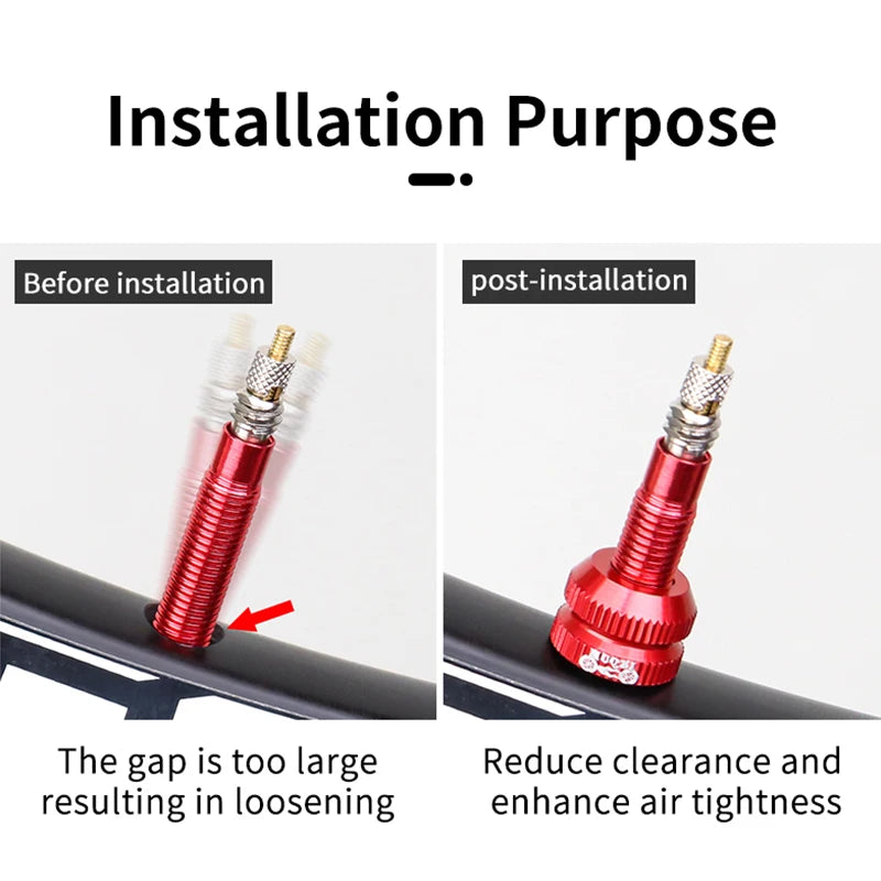 2Pcs Bike Tubeless Tire Presta Valve Nut MTB Road Bicycle Rim Aluminum Ultralight Valve Cap Cycling Repair Parts Peaceful Pleasures Health and Wellness