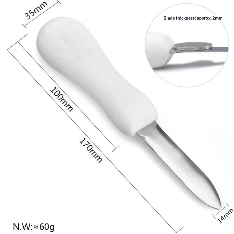 Hot Stainless Steel Oyster Knife with Anti Slip Handle, Thickened Oyster Knife, Scallop Knife, Multi-purpose Kitchen Tools Peaceful Pleasures Health and Wellness