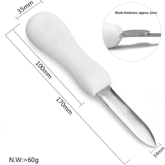 Hot Stainless Steel Oyster Knife with Anti Slip Handle, Thickened Oyster Knife, Scallop Knife, Multi-purpose Kitchen Tools Peaceful Pleasures Health and Wellness