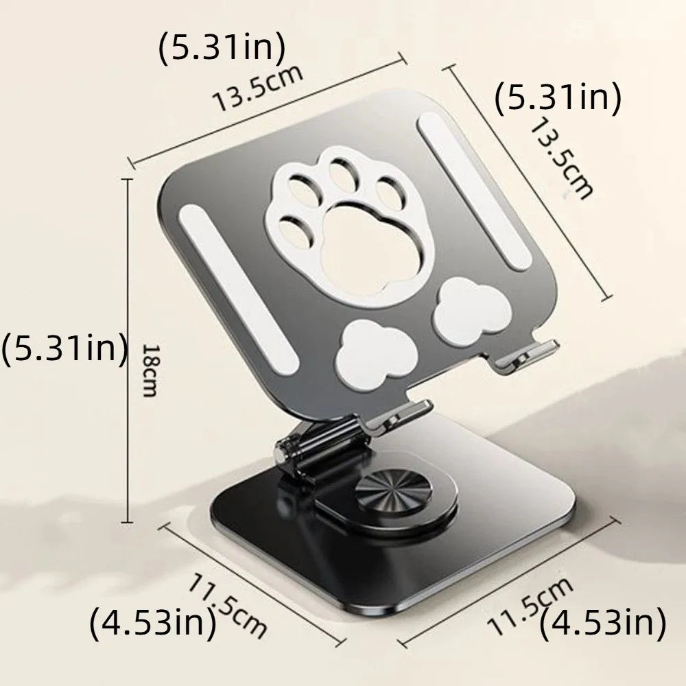 Durable Cat Paw Tablet Stand 360° Rotation Adjustable Tablet Holder Metal Multi Angle Tablet Phone Bracket Tablet/Phone Peaceful Pleasures Health and Wellness