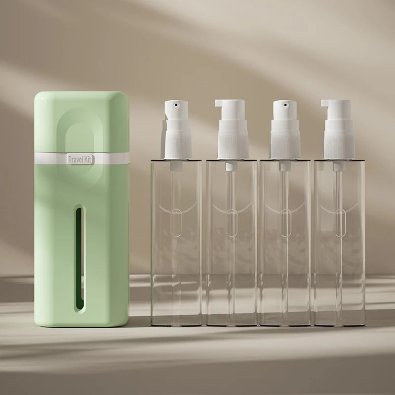 4-in-1 Leakproof Refillable Travel Dispenser Bottle Set