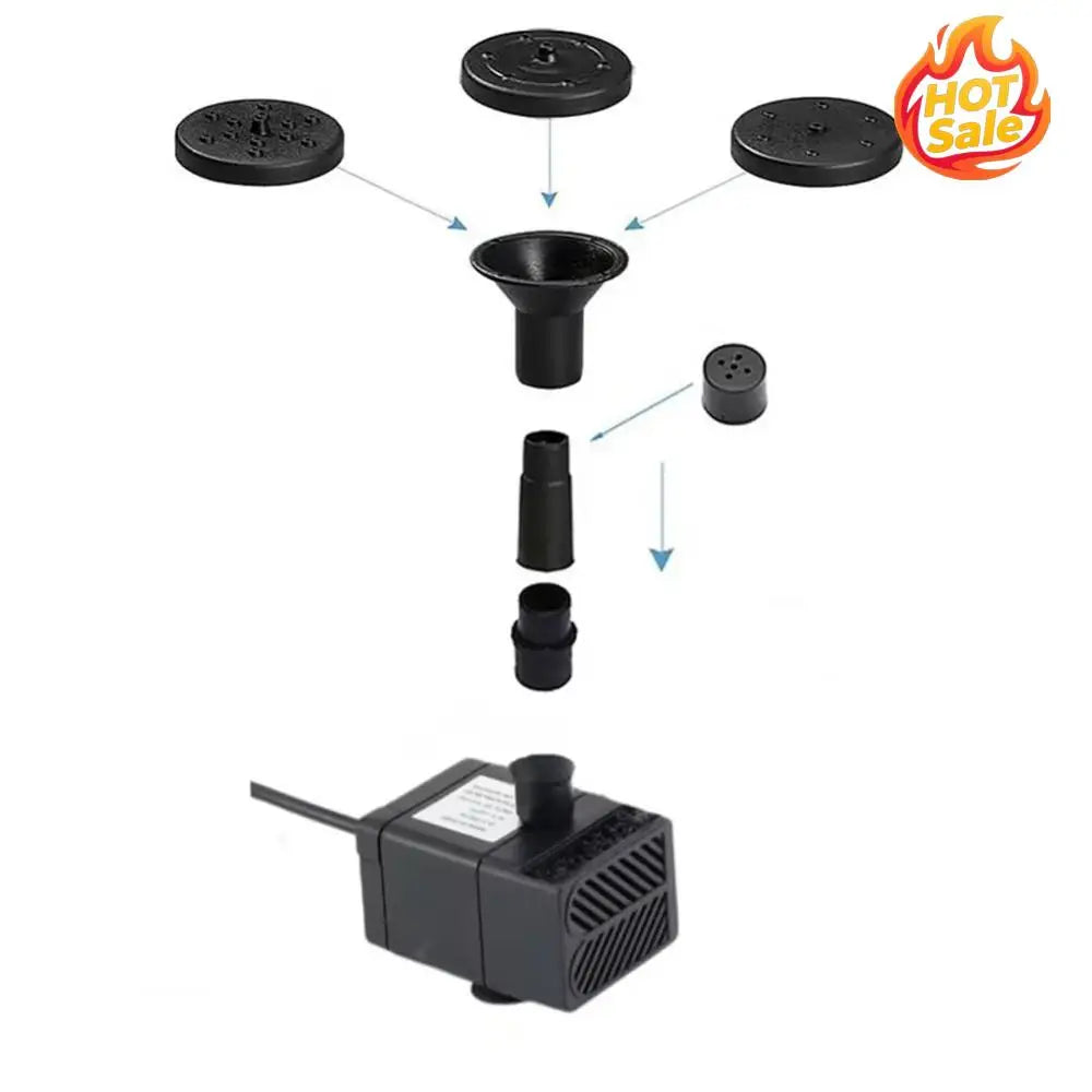 1.4W Solar Floating Fountain – 7 Nozzles | Pond & Bird Bath