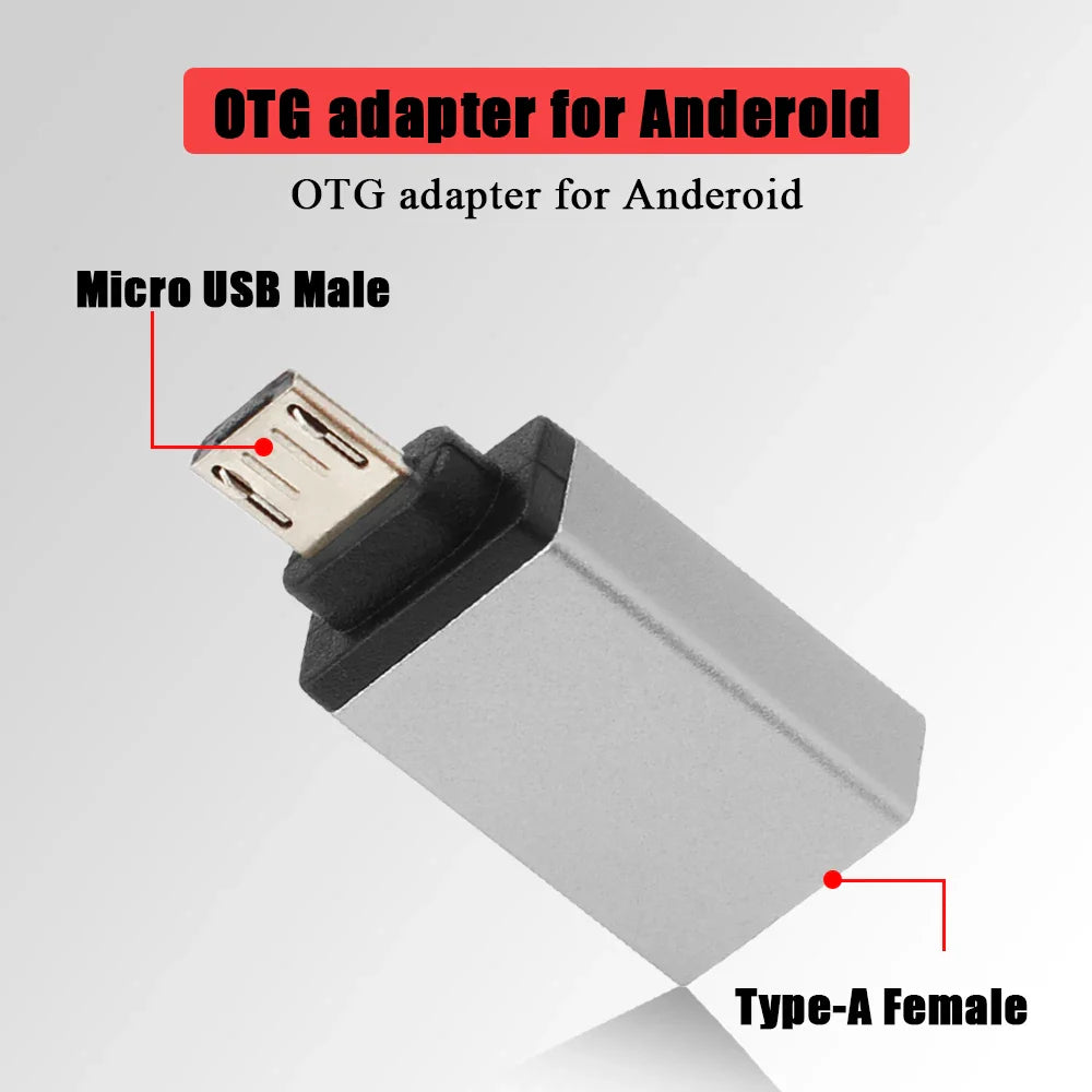 Micro USB OTG Adapter – Aluminum Alloy USB 3.0 Android Converter