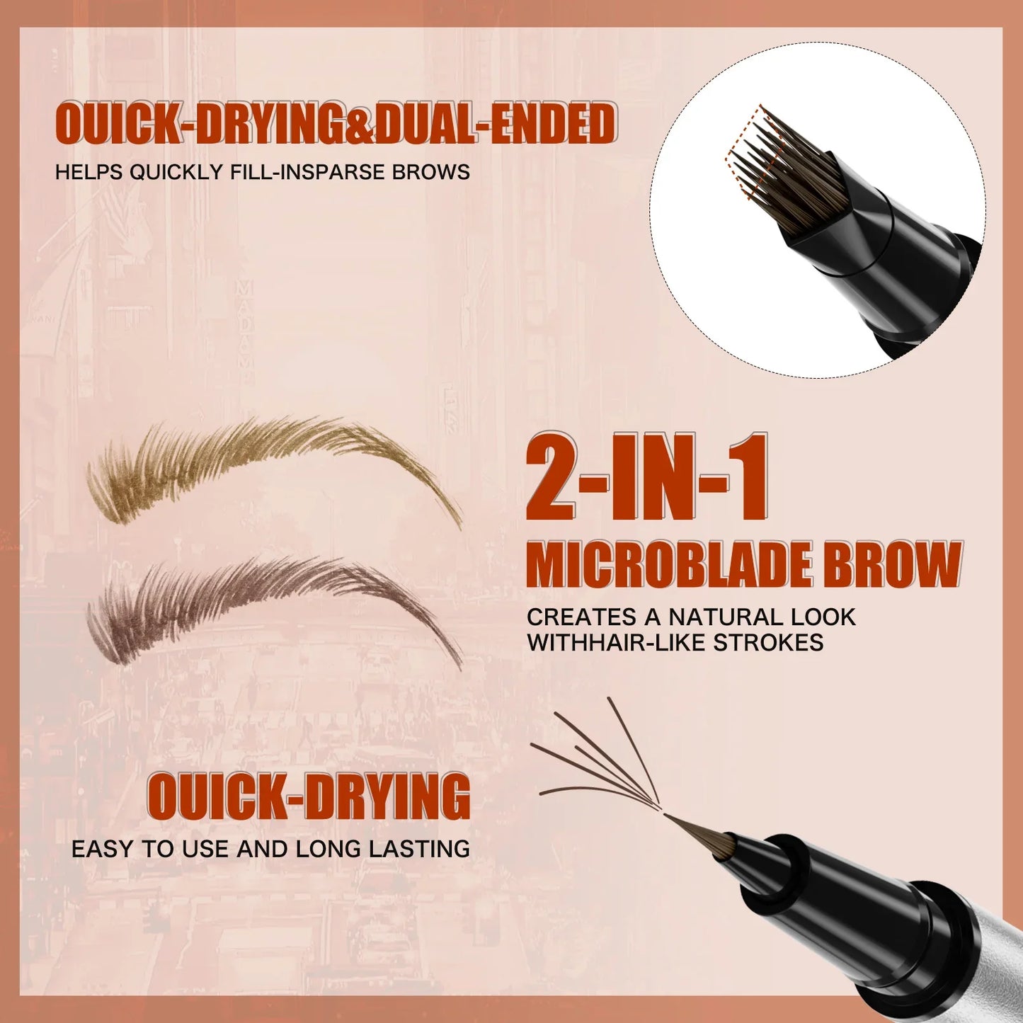 W3W 4D Microblading Eyebrow Pen – 2-in-1 Waterproof Dual-End