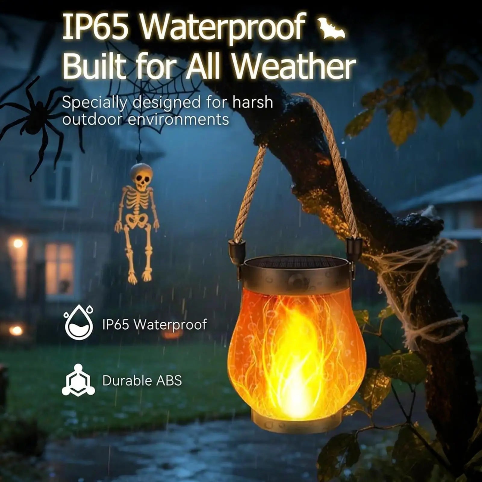 Solar Flame Hanging Lantern | USB Rechargeable Outdoor Light Solar Hanging Lantern Peaceful Pleasures Health and Wellness