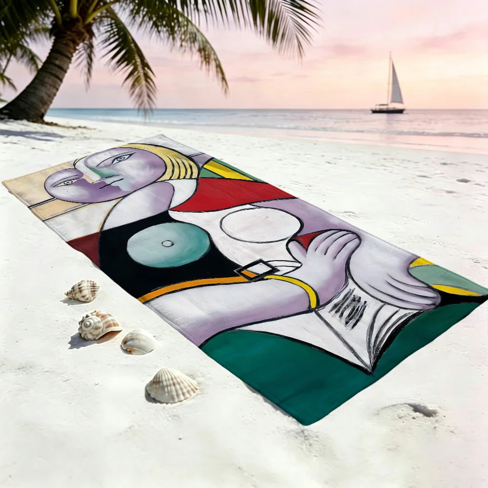 Pablo Picasso Art Quick-Dry Beach Towel | Pool, Gym & Travel Quick-Dry Beach Towel Peaceful Pleasures Health and Wellness