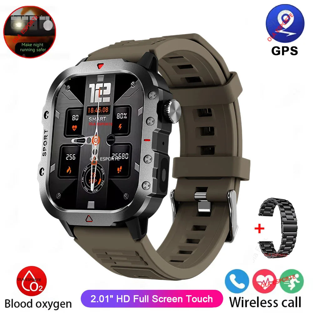 Military Smart Watch 3ATM GPS BT Calls Fitness Tracker HW12