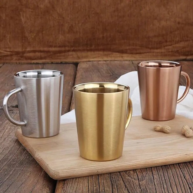 300ml Double-Wall 304 Stainless Steel Insulated Mug – Coffee, Tea & Hot Drink Cup