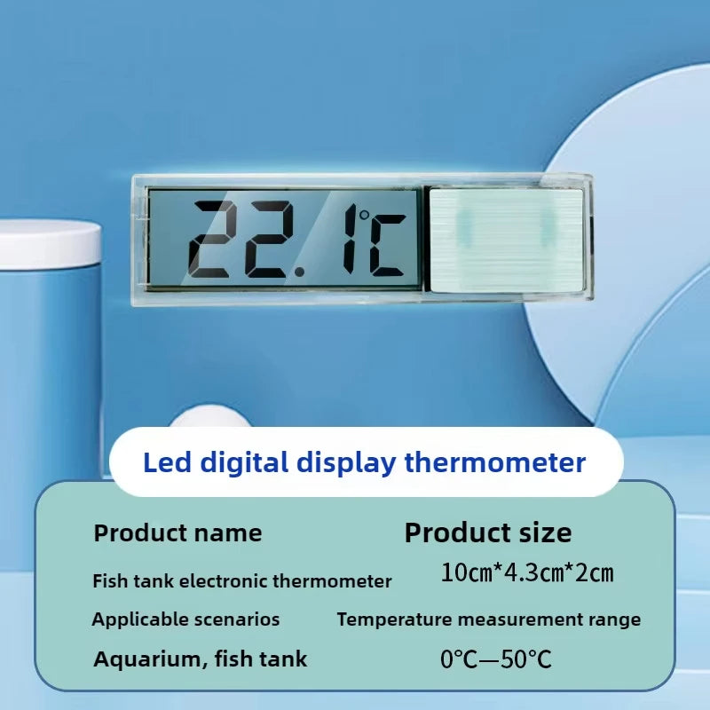 3D Digital Electronic Aquarium Fish Tank Thermometer Temp Meter Plastic Metal Gold Silver New Arrival Peaceful Pleasures Health and Wellness