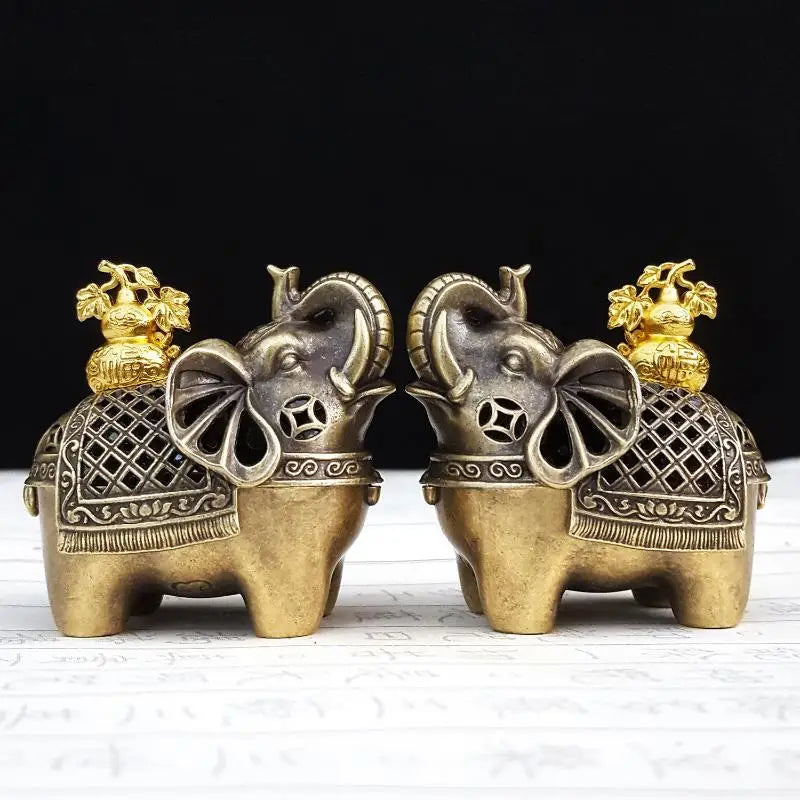 Creative Elephant Alloy Incense Burner Vintage Hollow Out Design Sandalwood Aromatherapy Stove For Yoga Spa Meditation Room Peaceful Pleasures Health and Wellness