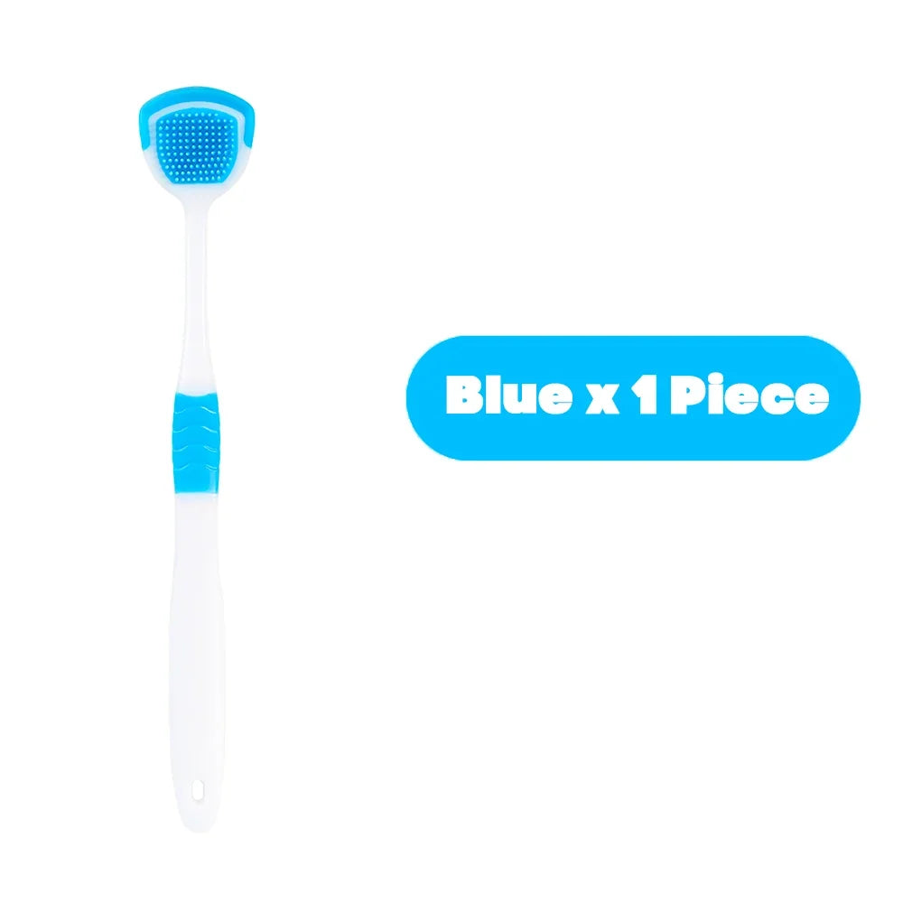 Vaclav 1Pc/4Pcs/8Pcs Silicone Tongue Scraper For Oral Hygiene,Tongue Cleaner Scraper For Oral Care,Tongue Brush Food Debris Clea Peaceful Pleasures Health and Wellness Blue 1piece