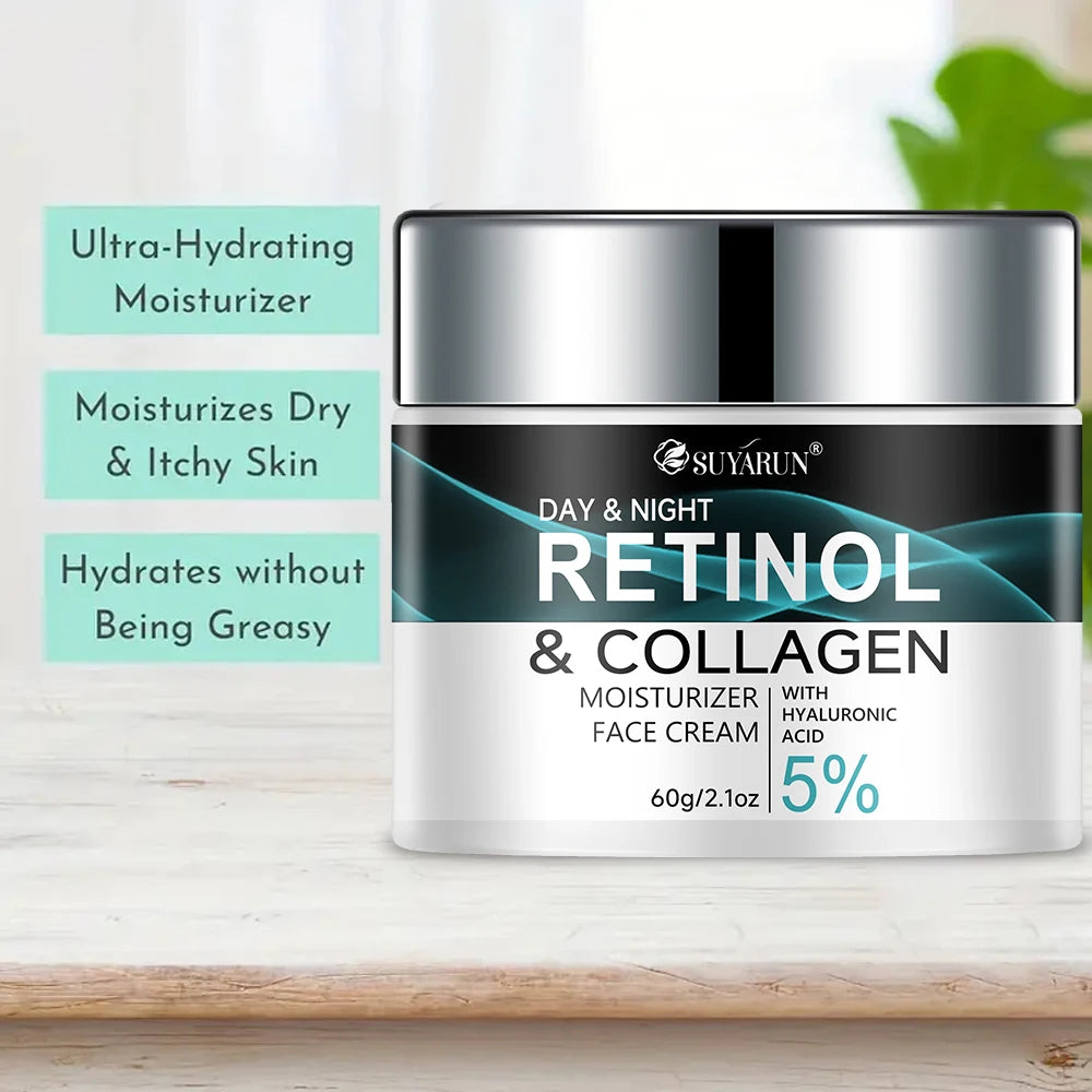 SUYARUN Retinol & Collagen Face Cream - Anti-Aging Moisturizer for Deep Hydration, Firming & Youthful Glow. Peaceful Pleasures Health and Wellness