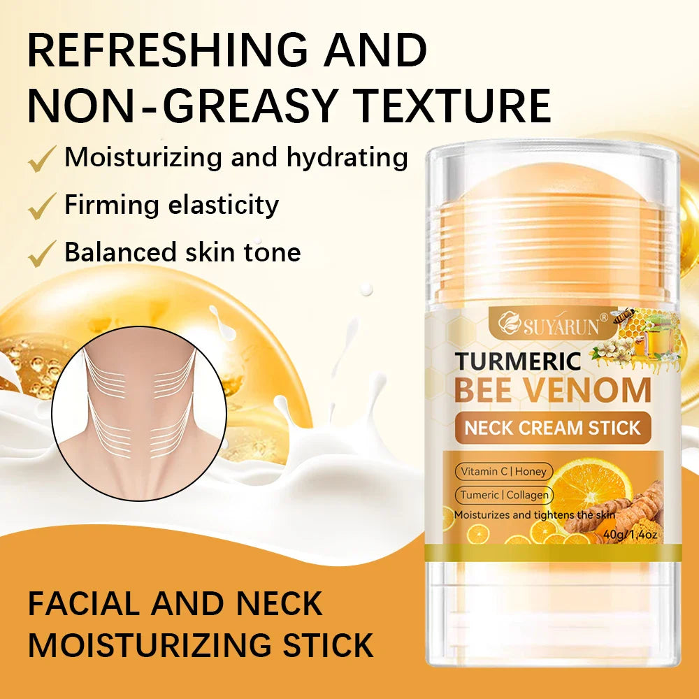 SUYARUN Turmeric Bee Venom Neck Cream Stick – Firming & Anti-Aging