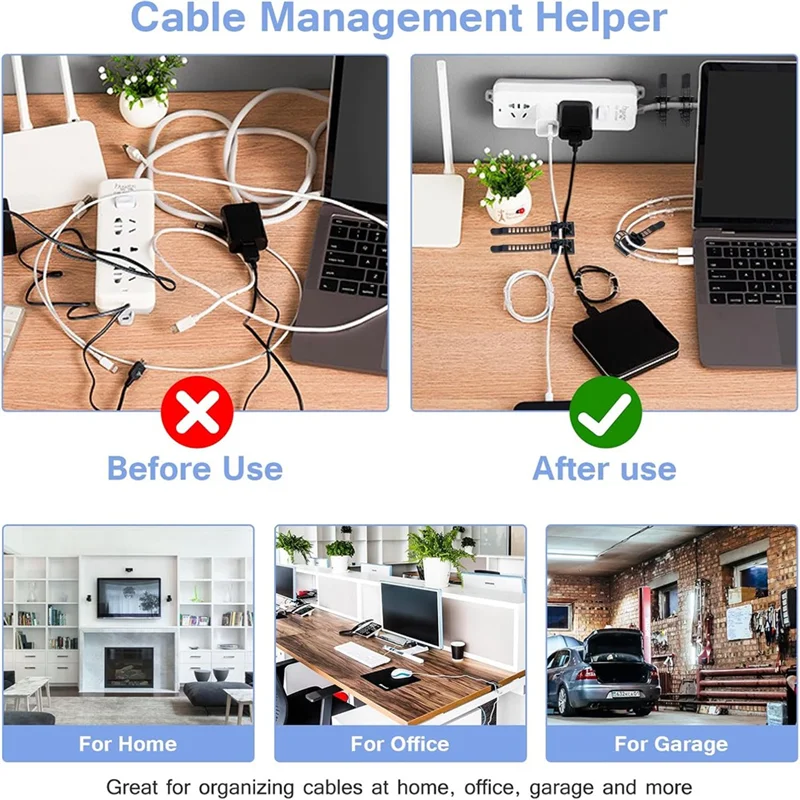 100-Pack Self-Adhesive Nylon Cable Clips | Wire Organizer